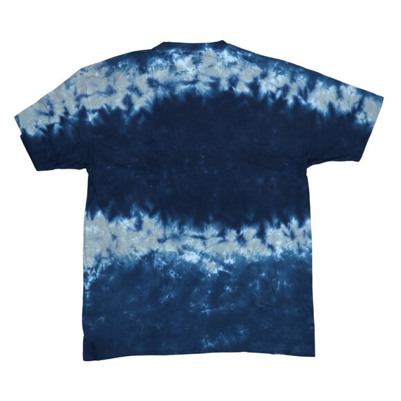 New England Patriots NFL Liquid Blue Tie Dye Horizon Crew Neck T-Shirt NWT - Picture 2 of 2